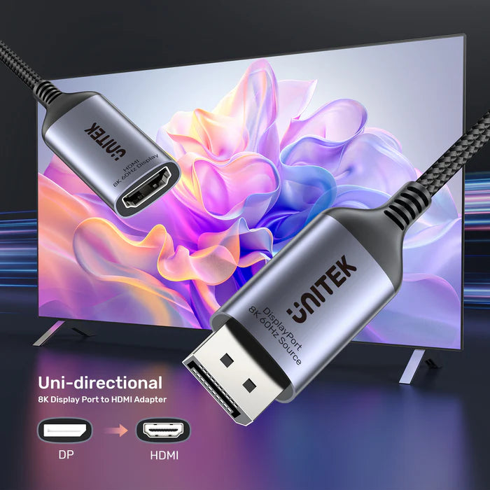 UNITEK 8K DisplayPort to HDMI Adapter UNITEK 8K DisplayPort to HDMI Adapter